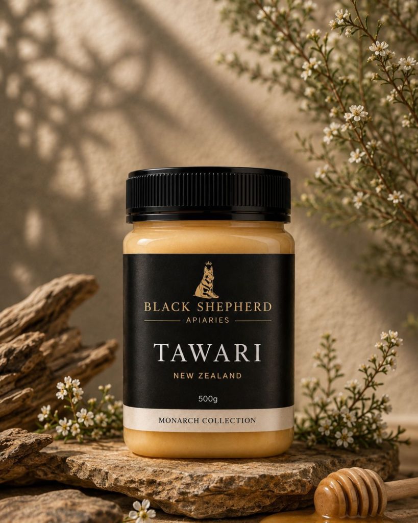 Pure New Zealand Tawari Honey 500g jar - award-winning native forest honey